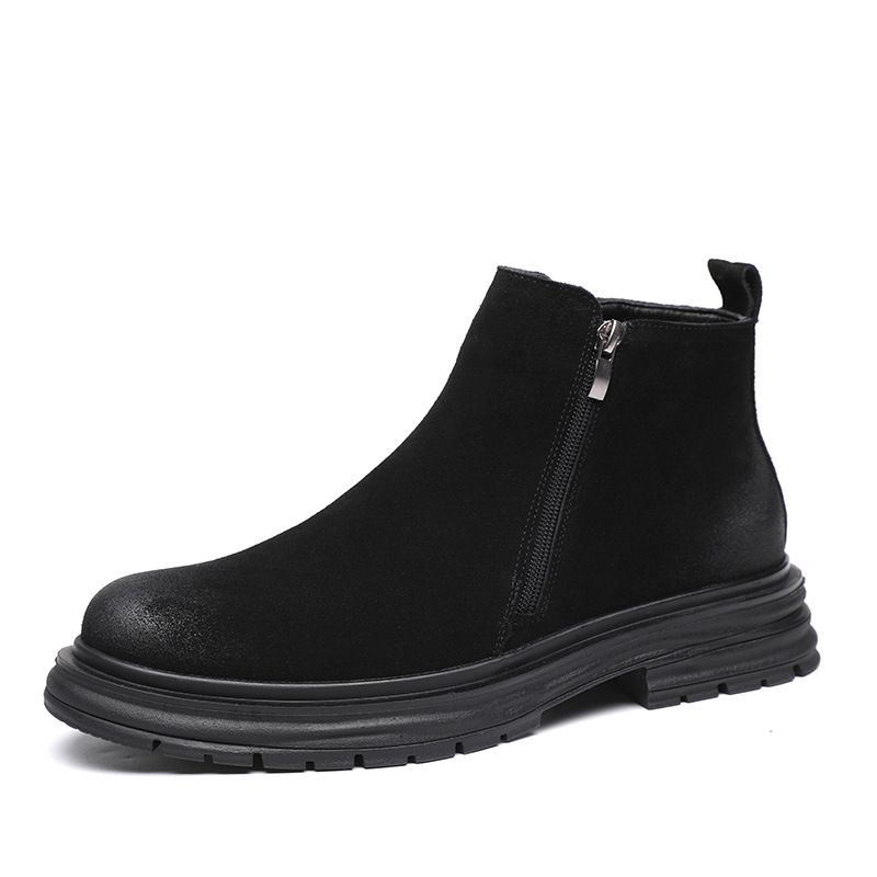 European Warm Series Men's Martin 2025 Autumn New High-top Leather British Style Mid-top Short Work Boots For Men_vogvips.com