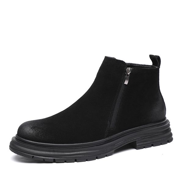 European Warm Series Men's Martin 2025 Autumn New High-top Leather British Style Mid-top Short Work Boots For Men_vogvips.com
