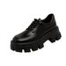 Women's Shoes Genuine Leather Loafers With Lace-Up Design, Platform Sole For Height Boost, Stylish And Versatile For All Seasons, Sizes 33-40_vogvips.com