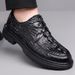 2025 Spring And Autumn New Genuine Leather Cowhide Business Formal Alligator Pattern Men's Breathable Thick Sole Shoes_vogvips.com