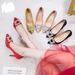 Girl Rhinestone Stiletto High Heels Pointed Toe Suede Shoes Women's Professional Formal Work Wedding Red Black Single Shoes_vogvips.com