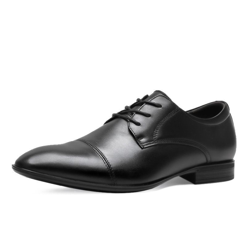 Men's Round Head Leather Men's Casual Single Shoes Front Lace-up Tooling Shoes Low Heel Casual Men's Shoes_vogvips.com