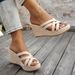 Women's Woven Hollow Wedge Sandals Open Toe Platform Summer Shoes plus Size_vogvips.com