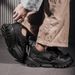 European Warm Series Dad 2025 New Style Top Layer Cowhide Big Shoes Men's Pointed Toe Low-Cut Rhino Martin Boots_vogvips.com