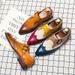Euro Step Large Size Color Block Formal British Brogue Pointed Toe Business Lace-up Men's Leather Shoes_vogvips.com