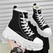 Men's Shoes new style shoes thick soled canvas couple shoes closed toe high top large size women's shoes suede snow boots_vogvips.com