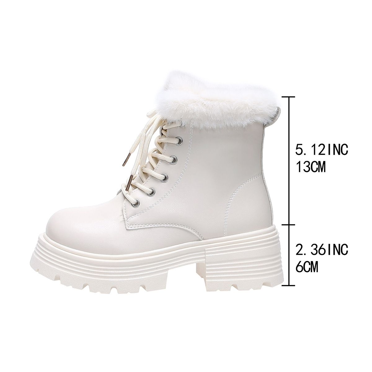 Women's Winter Lace-Up Fleece Lined Martin Boots British Style plus Size Platform Cotton Shoes Warm Cross Border Oxfords_vogvips.com