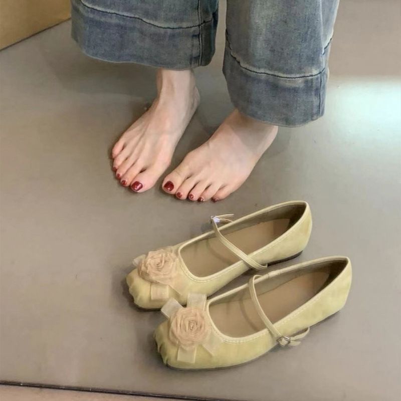 French Gentle Fairy Style Elegant Single Shoes Female Spring And Autumn New Chinese Flower Shallow Mouth Mary Jane Shoes_vogvips.com