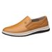 European Warm Series Old Man Head Autumn New Men's Casual Fashion Versatile Slip-On Fleece Lined Small Leather Shoes Winter Loafers_vogvips.com