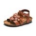 Ruizu 2025 Summer New Children's Cork Sandals Flower Girls' Slippers Baby Beach Shoes Trendy Outdoor Wear_vogvips.com
