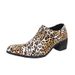 Street Heel Leather Shoes Men Pointed Toe Large Size Fashion Leopard Print Party High Heels_vogvips.com
