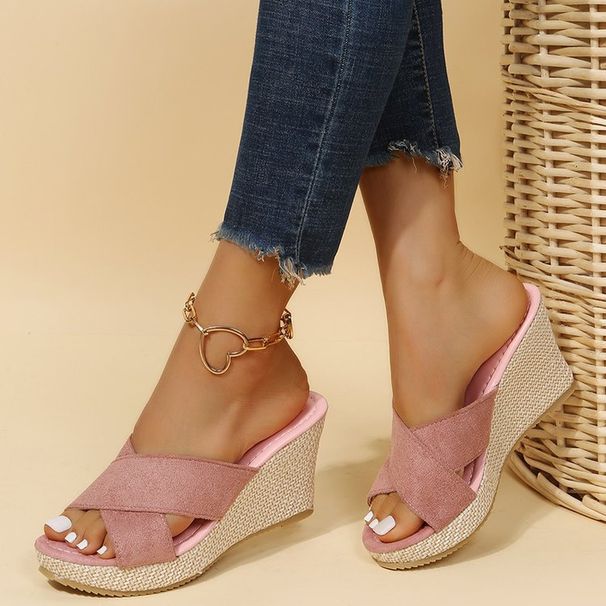 New Wedge Rope Sandals With Thick Base And Muffin Base_vogvips.com