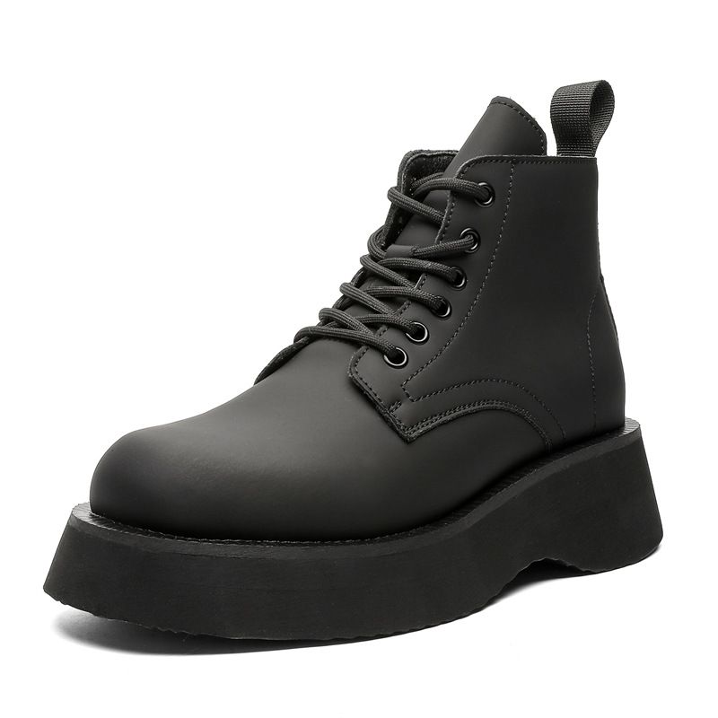 Vintage Men's Martin Boots Medium Boots Black Tooling Chelsea Men's Boots_vogvips.com