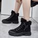 2025 Autumn Winter New Plush British Style Thick Sole Martin Boots Women's Furry Casual Cotton Shoes_vogvips.com