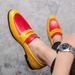 Large Size 47 Slip-On British Style Business Casual Men's Shoes, Trendy Genuine Leather_vogvips.com