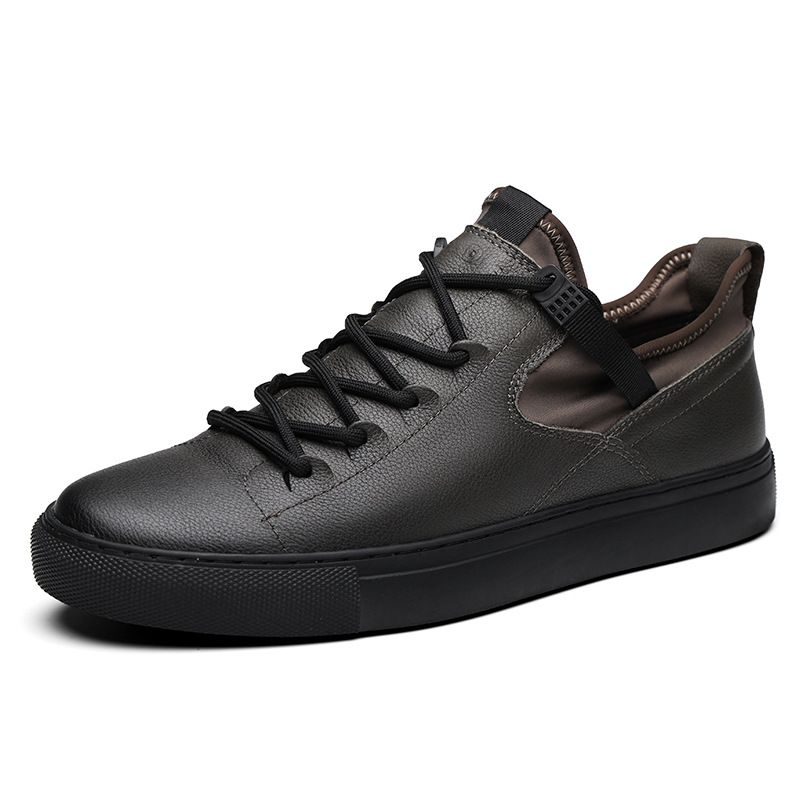 Euro Step New Men's Fashion Sneakers Korean Style Lace-up Trendy Casual Leather Shoes For Men_vogvips.com