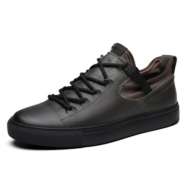 Euro Step New Men's Fashion Sneakers Korean Style Lace-up Trendy Casual Leather Shoes For Men_vogvips.com