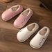 Home Cotton Slippers For Men In Winter, Outdoor With Thick Soles, Indoor Warm Cotton Shoes For Women In Simple Autumn And Winter_vogvips.com