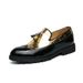 Euro Step Thick-Soled Spring And Autumn Large Size Slip-On Pointed Toe Leather Tassel Brogue Nightclub Hairstylist Trendy Men's_vogvips.com