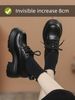 Small With Hidden Heels Platform Leather Shoes 2025 New Arrival Chunky Heel Loafers Lace Up Muffin Bottom_vogvips.com