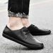 Hollow Breathable Men's Shoes British Style Casual Shoes Single Shoes Men's Shallow Mouth Lace-up Large Size Board Shoes Round Head_vogvips.com