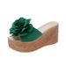 Independent Station Summer New Wedge High Heel Flower Platform One-Strap Foreign Trade Women's Beach Sandals_vogvips.com