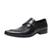 Voyage Fashion Men's British Business Casual Genuine Buckle Monk Pointed Toe Shiny Formal Trendy Single Leather Shoes_vogvips.com