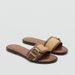 Women's Summer Flat Casual Sandals round Toe Color Block Beach Sandals One Strap Slippers 2025 New Style_vogvips.com