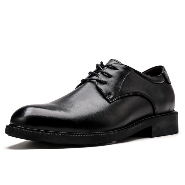 Men's Shoes Inner Height Increase Leather Shoes Dress Large Size, Workplace Style Tooling Small Leather Shoes_vogvips.com