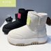 Waterproof Leather Snow For Women Winter Non-Slip Thick Sole Height Increasing Thickened Warm Mid-Calf Northeast Cotton_vogvips.com