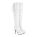 2023 Autumn Winter Slimming Personality Versatile Wrinkled Round Toe Super High Heel Patent Leather Long Tube_vogvips.com