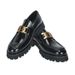 Euro Step New Trendy Loafers Chain Buckle Thick Sole Men's Leather Cowhide Slip-On Breathable Casual Shoes_vogvips.com