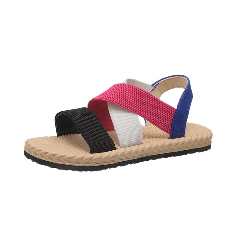 Women's Sandals 2024 Spring New Flat Student Roman Shoes Beach Sandals Soft Bottom Cross Large Size Women's Shoes Wholesale_vogvips.com