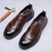 Business Formal British Round Toe Derby Genuine Leather Casual Lace-up Men's Breathable Groom Wedding Shoes Men_vogvips.com