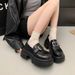 Platform Loafers Women's Single Shoes Women's Small Leather Shoes_vogvips.com