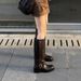 Martin Brown Square Toe 2025 New Sleeve Long Women's Polished High Top Boots_vogvips.com