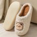 Furry Autumn And Winter, Couple's Non-Slip Indoor Home Plush Maternity Shoes, Summer Cotton Slippers For Women, Winter_vogvips.com