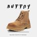 Martin Boots Men's Retro Tooling Boots Locomotive Short Boots Thick-soled Heightening Rhubarb Boots_vogvips.com