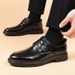 2025 New Leather For Summer Breathable Business Dress British Style Casual Soft Bottom Black Men's Shoes_vogvips.com