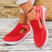 Women's Shoes Large Size Casual Shoes Flying Woven Breathable Mesh Shoes Velcro Mother Shoes Soft Sole Single Shoes_vogvips.com