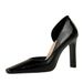 3275-5 Wind Snake Pattern Lacquer Leather Heels With Thick Heels, Shallow Mouth, Square Headed Side Hollow Banquet High_vogvips.com