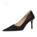 9611-A8 Fashion Women's Shoes Slim High Heel Shallow Mouth Pointed Metal Bead Rivet Nightclub Single Shoe_vogvips.com