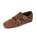 Fleece Small Leather Shoes Women's Brock Loafers Single Shoes_vogvips.com