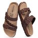 Crestar Women's Cork Footbed Summer Comfortable Slip-On Slide Sandals With Arch Support Adjustable Buckle Beach Slippers_vogvips.com