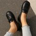 New Fashion Round Head Retro Metal Buckle Single Shoes With Small Leather Shoes_vogvips.com