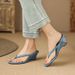 French-style Flip-flop Wedge Sandals For Women, 2026 Summer New Fashion, Simple And Elegant Herringbone High-heeled_vogvips.com