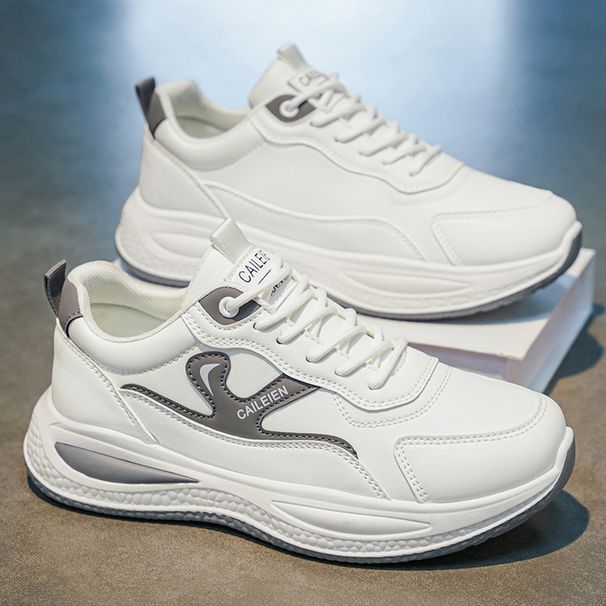 Men's New Summer Breathable Leather Sneakers, Trendy Versatile Soft-soled Non-slip Casual Dad Shoes_vogvips.com