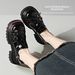 Cameido Women'S Platform Roman Sandals Knitted Ankle Wrap Caged Shoes With Strap Buckle Backless_vogvips.com