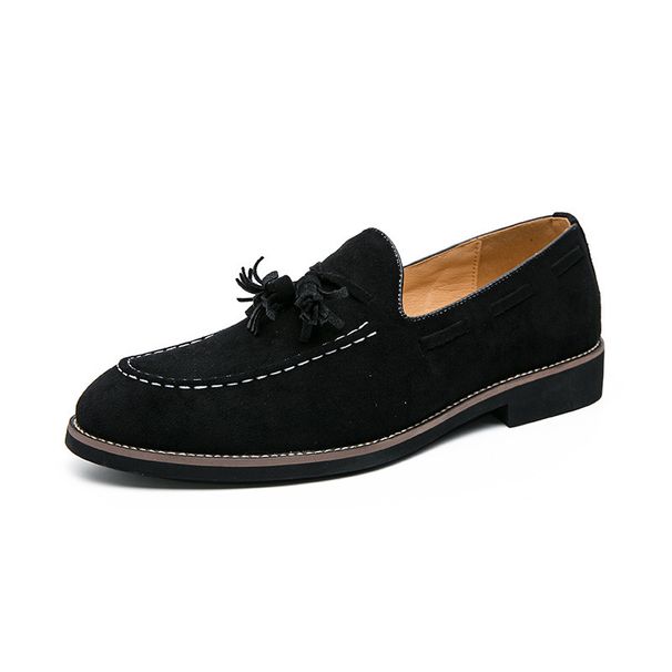 2025 Loafers Men Korean Style Trendy British Tassel Men's Suede Nubuck Moccasins Slip-On Small Leather Shoes_vogvips.com