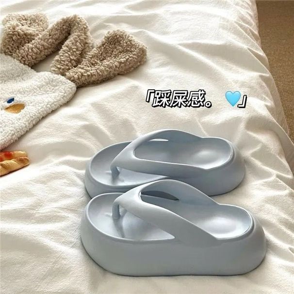 Women's Fairy Style Platform Flip Flops Summer Height Increasing Non-Slip Beach Sandals_vogvips.com